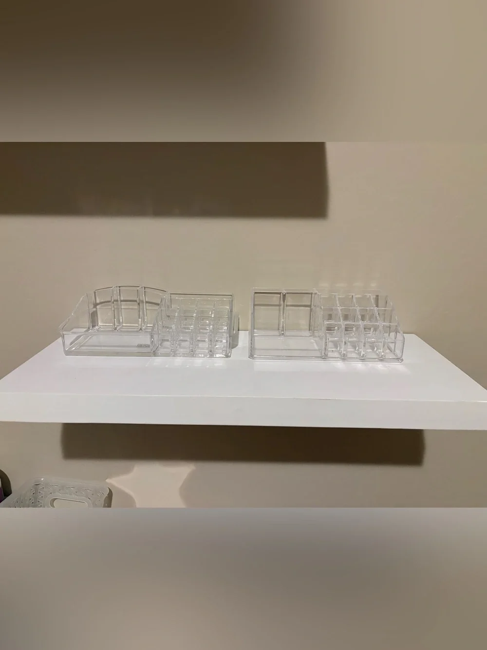 Clear Acrylic Makeup Organizer Set